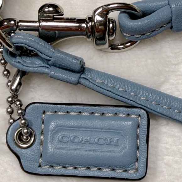 Coach Wristlet Wallet Multicolor Butterfly Print Canvas Blue Trim Zip Around - Picture 10 of 12